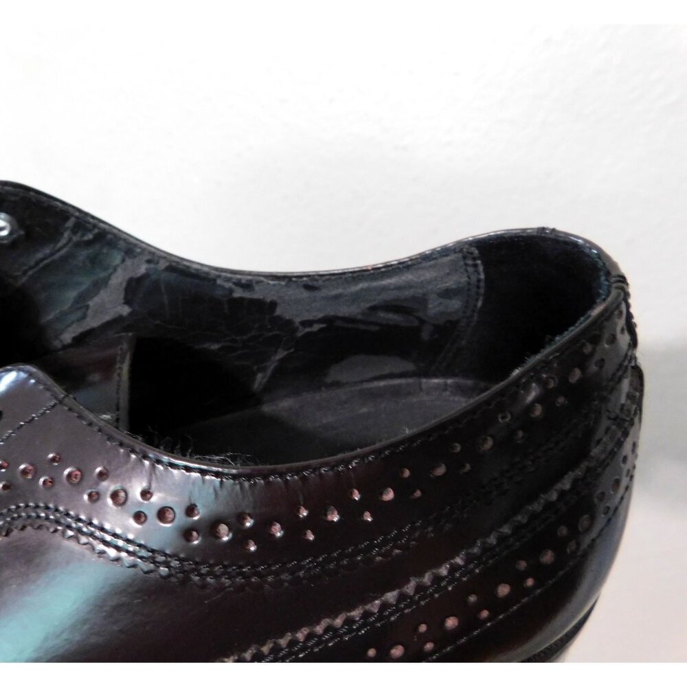 Nunn Bush Dress Flex Leather Oxford Shoes Mens Size 9.5 Dark Brown Wing Tip - Picture 13 of 14